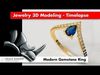 Pear Gemstone Modern Ring 3D print model_1