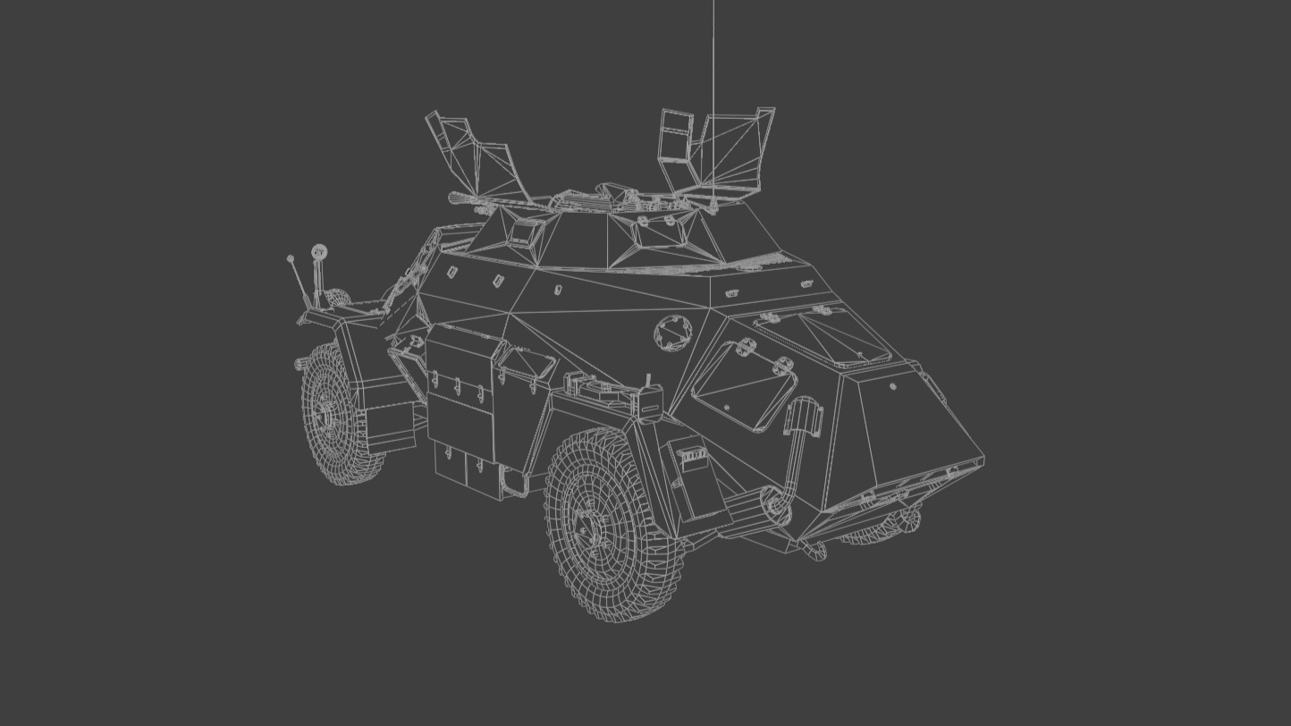 SdKfz 222 Armored car Low-poly 3D model_10