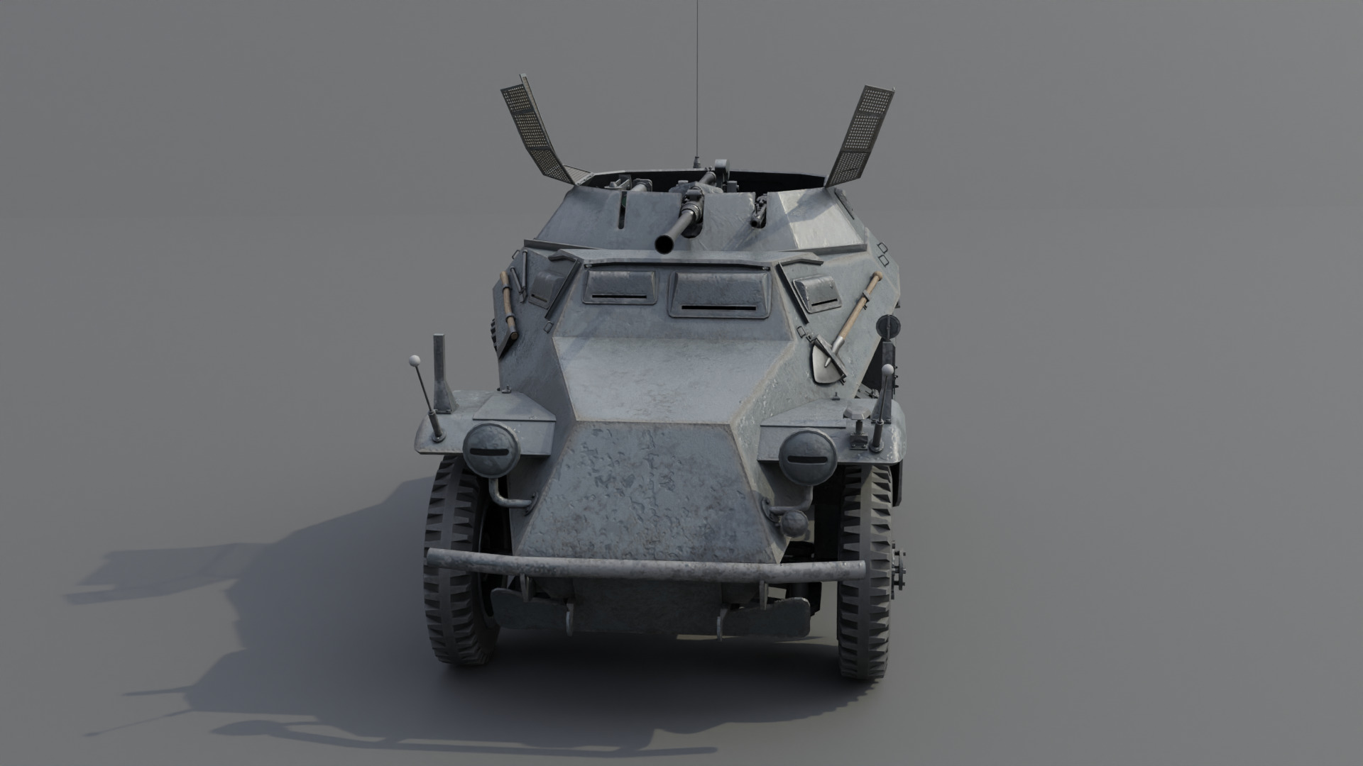 SdKfz 222 Armored car Low-poly 3D model_13