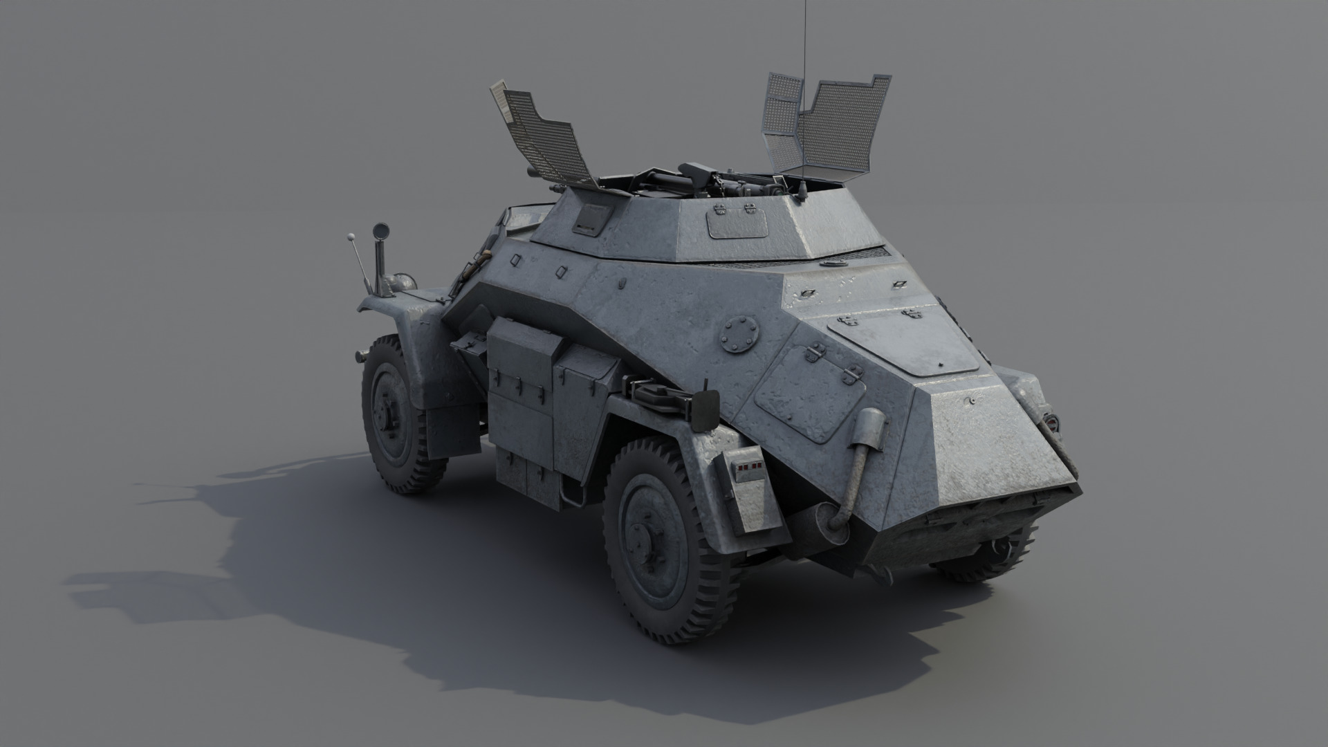 SdKfz 222 Armored car Low-poly 3D model_19