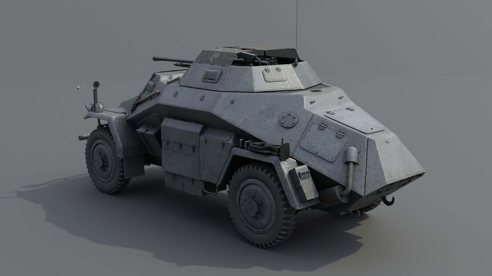 SdKfz 222 Armored car Low-poly 3D model_8
