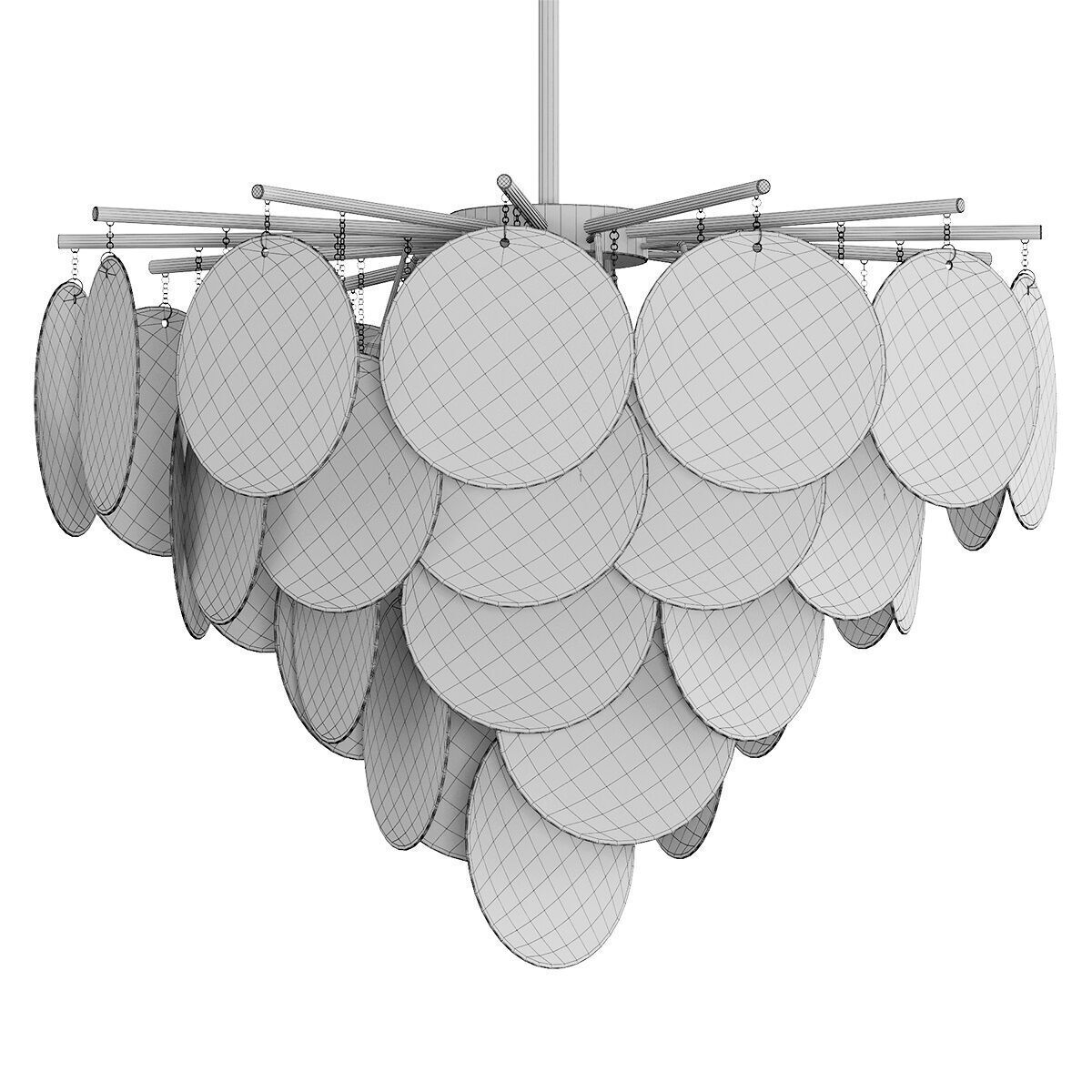 WOMO Tiered Textured Glass Cloud Chandelier 3D model_3