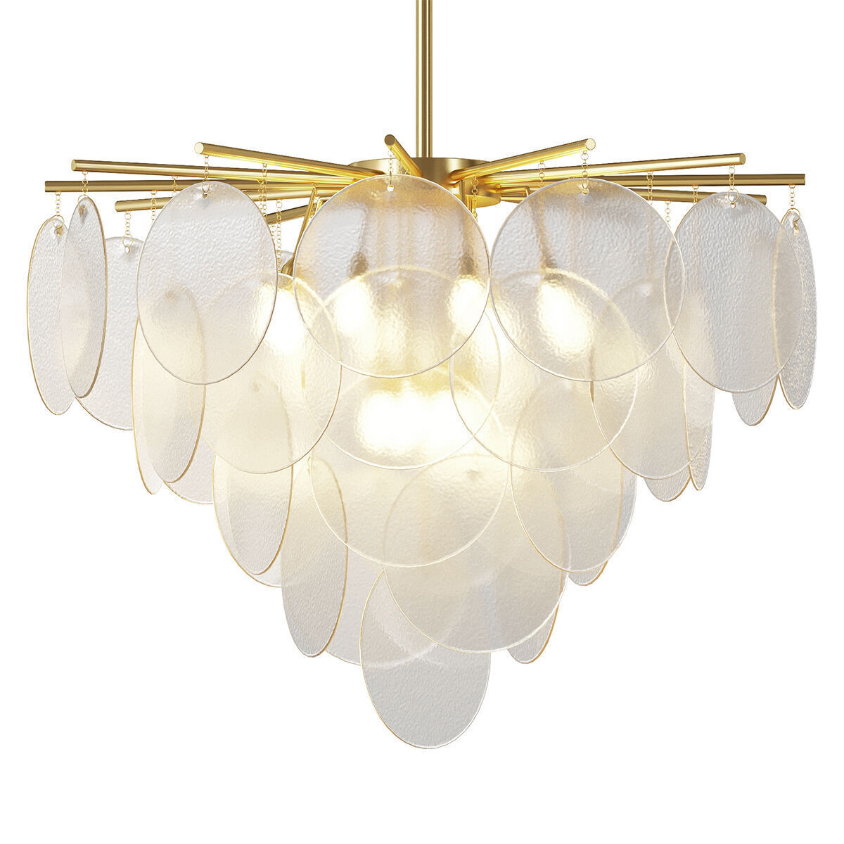 WOMO Tiered Textured Glass Cloud Chandelier 3D model_1