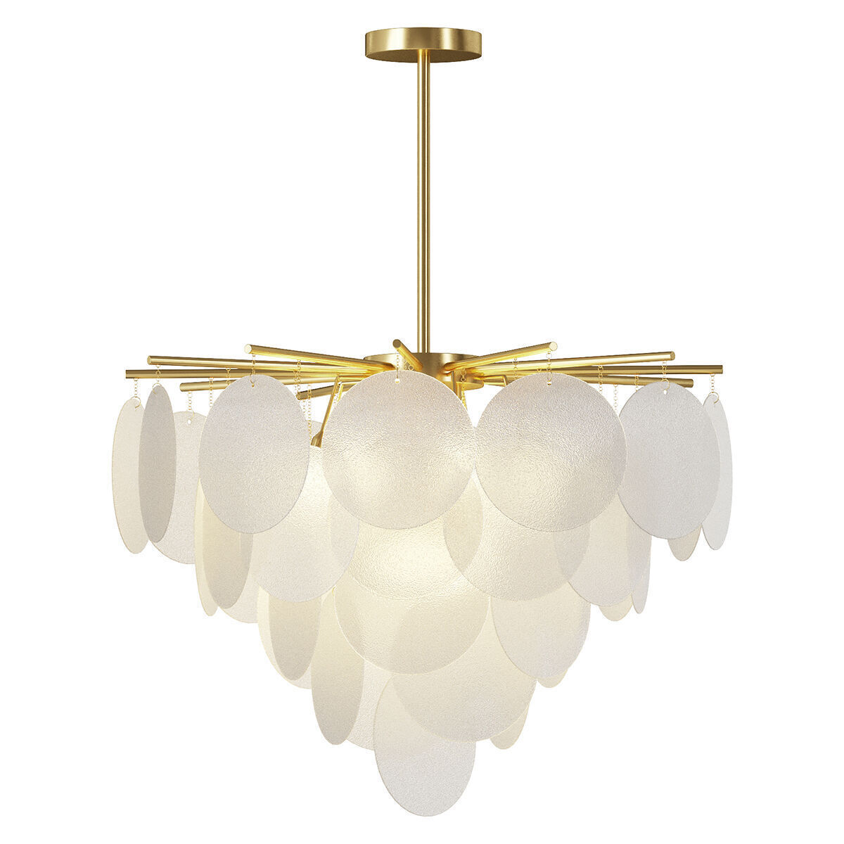 WOMO Tiered Textured Glass Cloud Chandelier 3D model_2