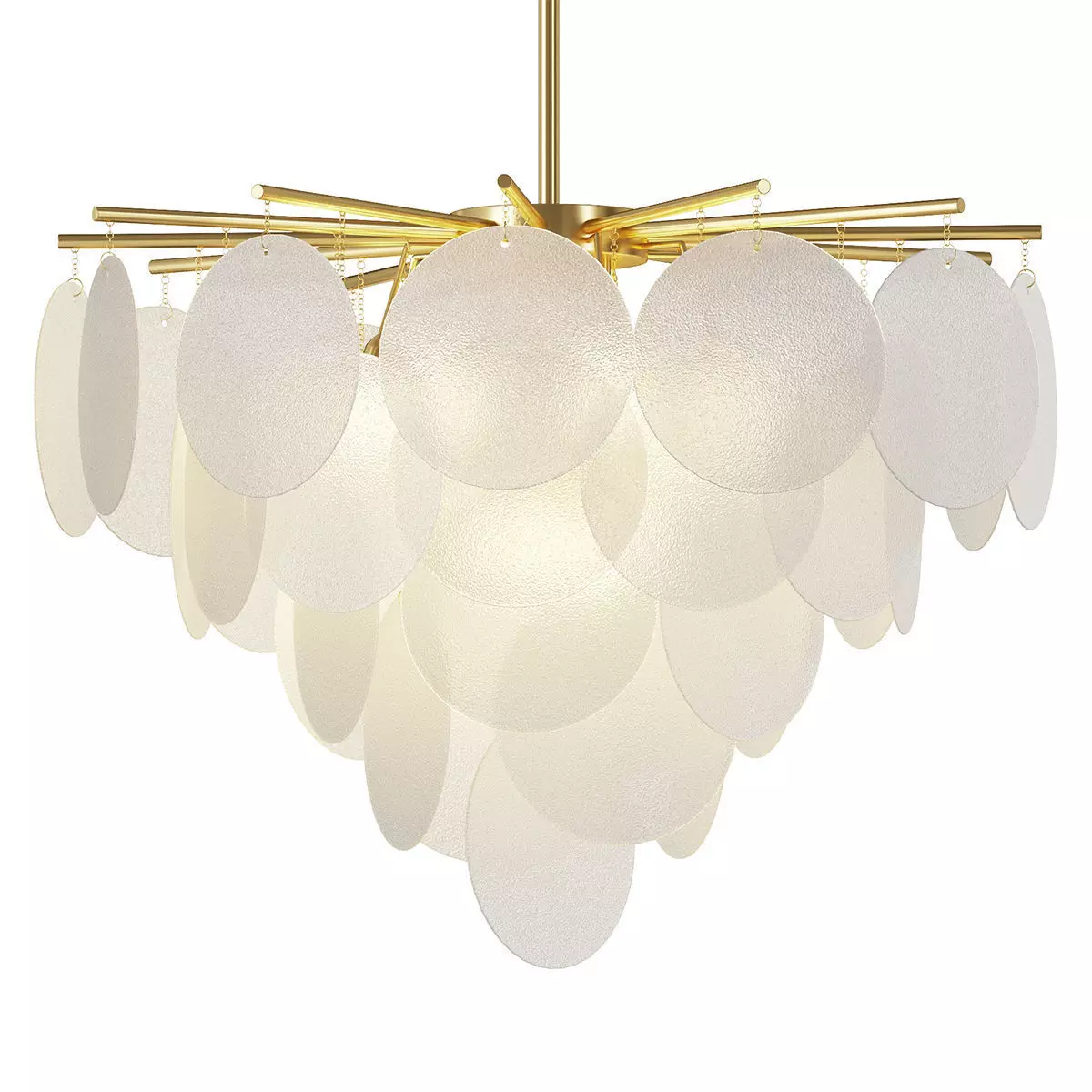 WOMO Tiered Textured Glass Cloud Chandelier 3D model_0