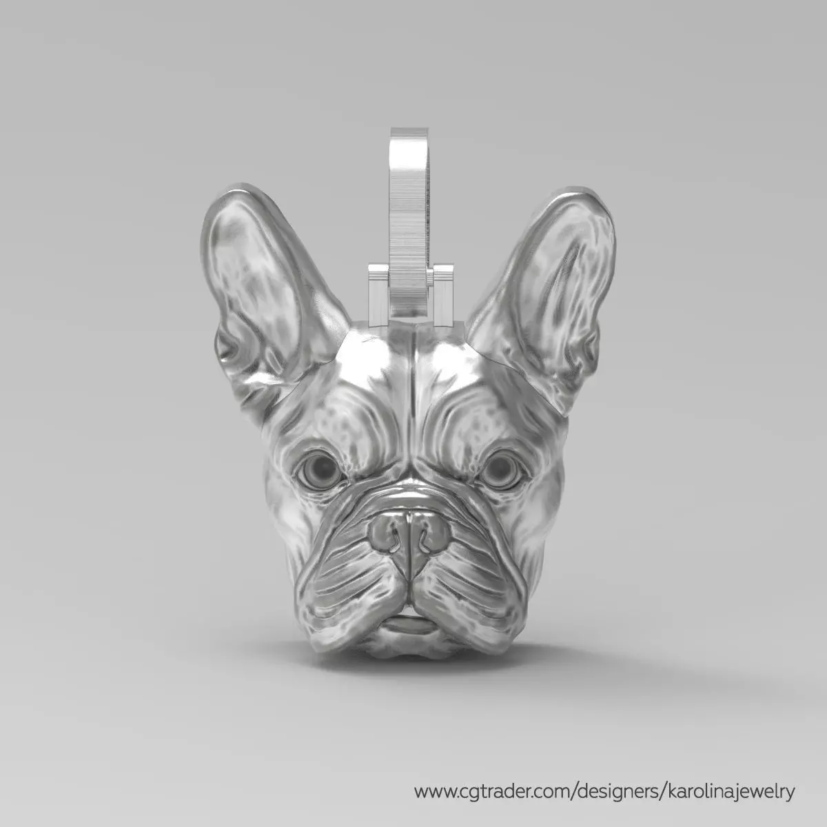 French Bulldog pendant necklace 3D model 3D print model