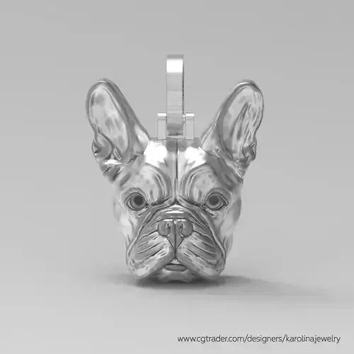 French Bulldog pendant necklace 3D model