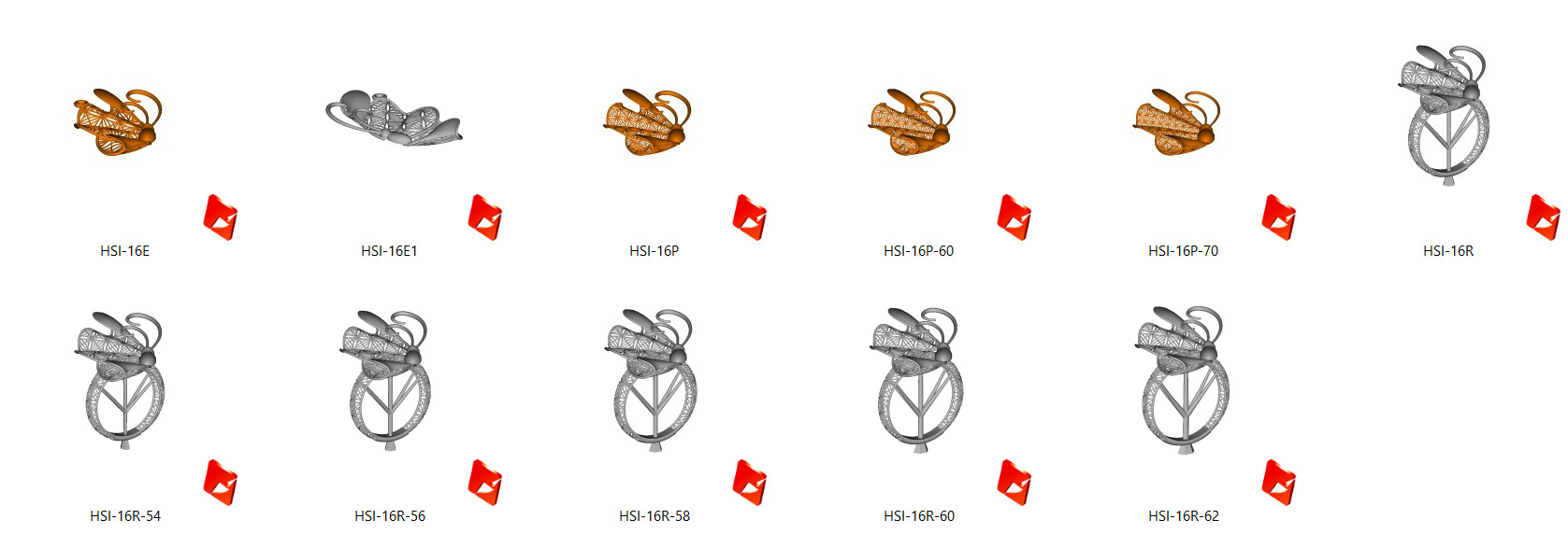 Golden Wings-Wings of Summer-Half Set-H2-16- 3D print model_9