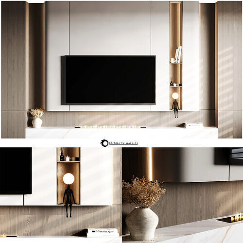 TV Wall-03 3D model