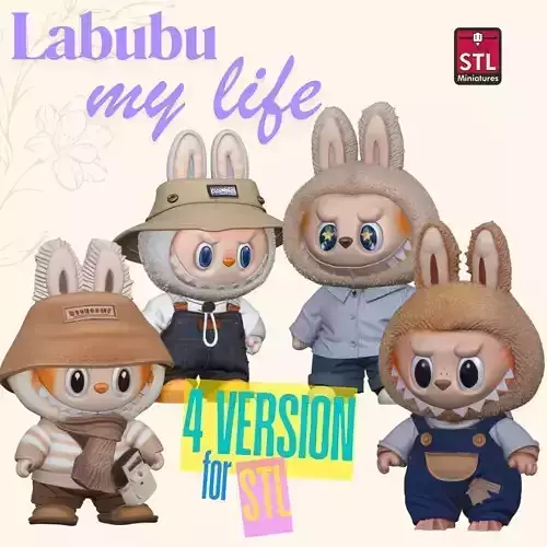 4 Labubu Inspired Figures STL Files for 3D