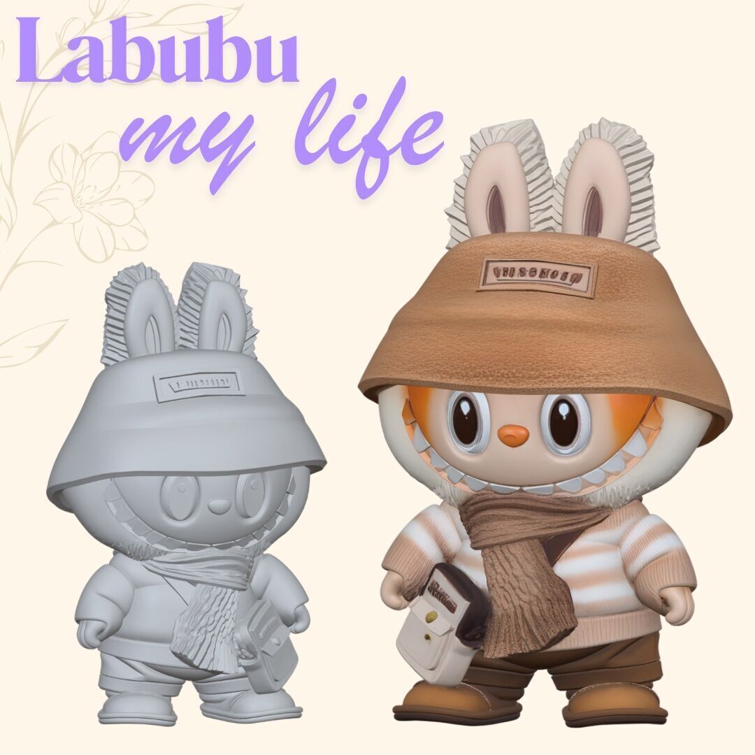4 Labubu Inspired Figures STL Files for 3D 3D print model_3