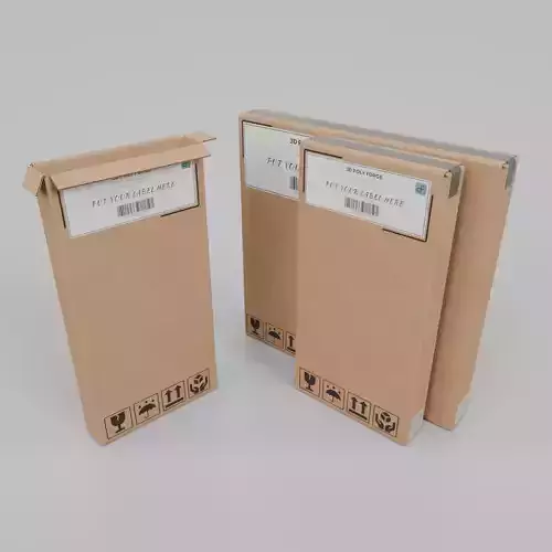 Slim and Stackable Duo - Rigged and Customizable Cardboard Boxes 3D Model Collection