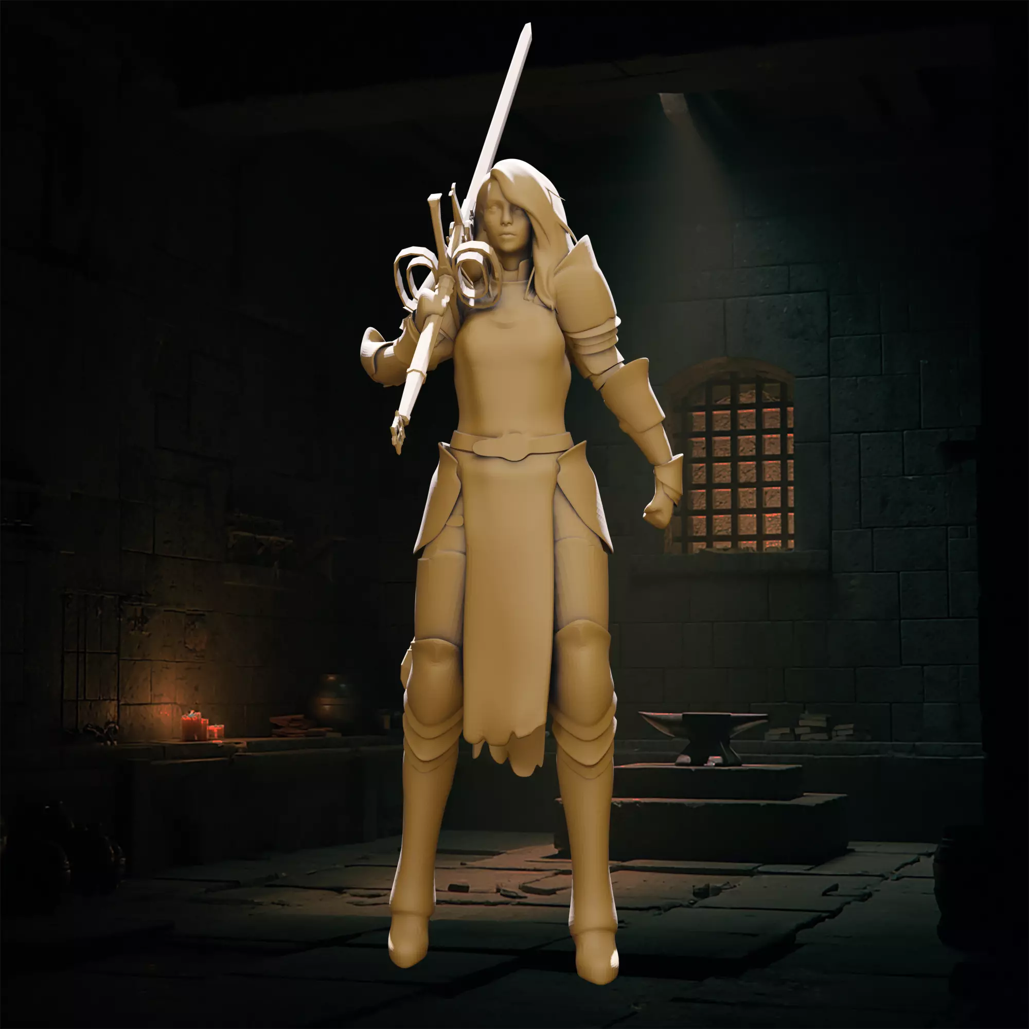 Lady Knight 3D Print File 3D print model