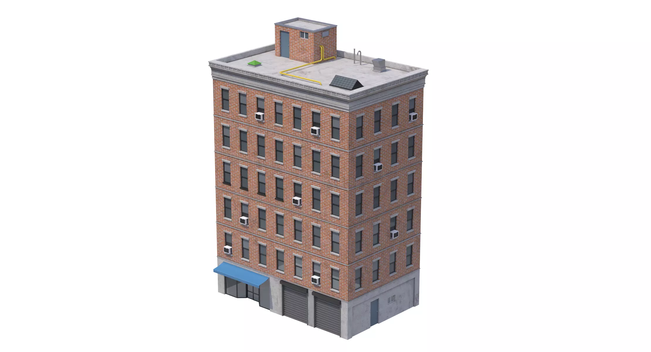 Apartment Building 2 Low-poly 3D model_0