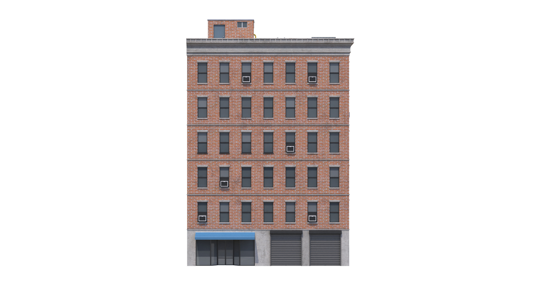Apartment Building 2 Low-poly 3D model_1