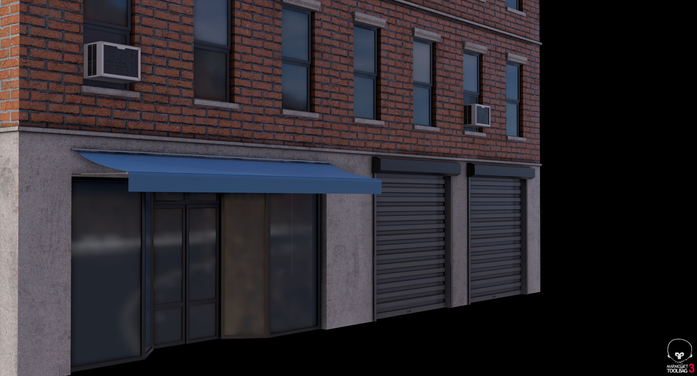 Apartment Building 2 Low-poly 3D model_12