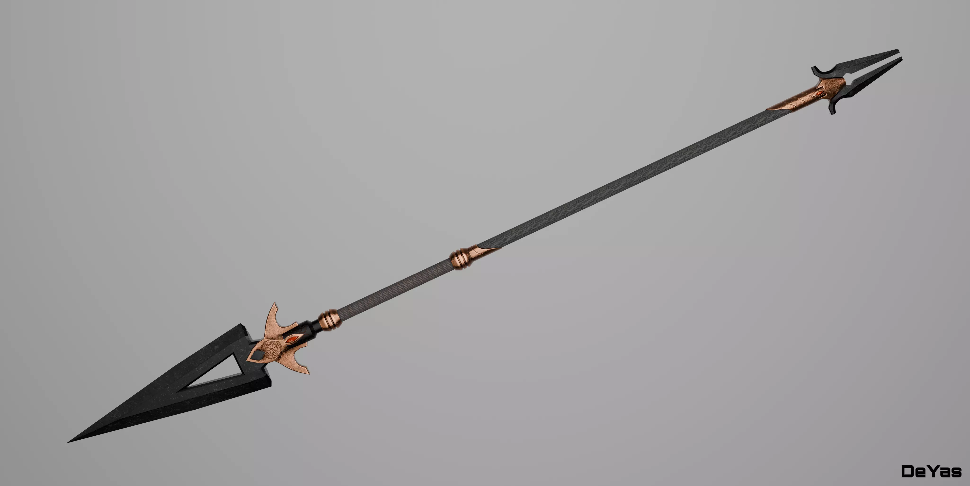 Spear Low-poly 3D model_0