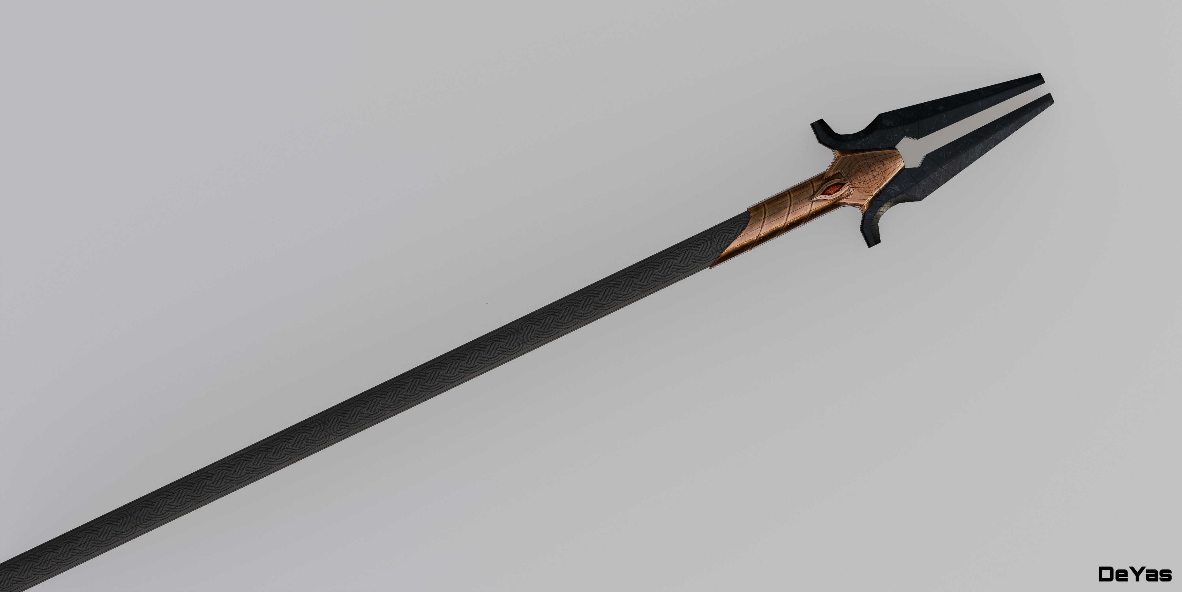 Spear Low-poly 3D model_8