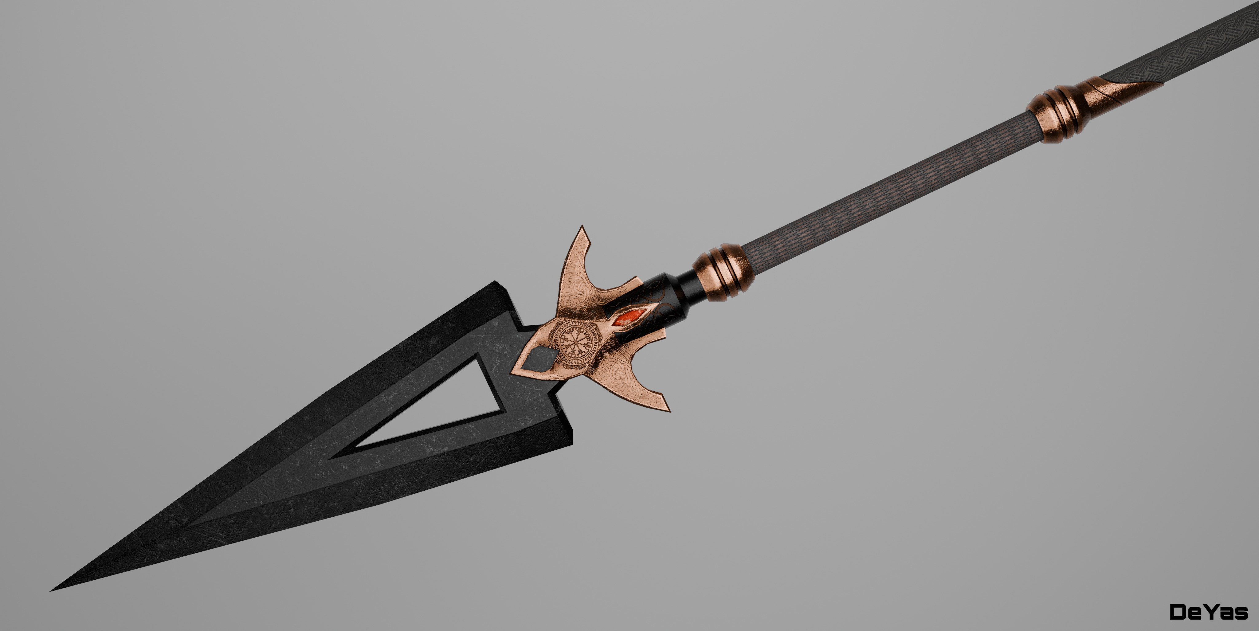 Spear Low-poly 3D model_3
