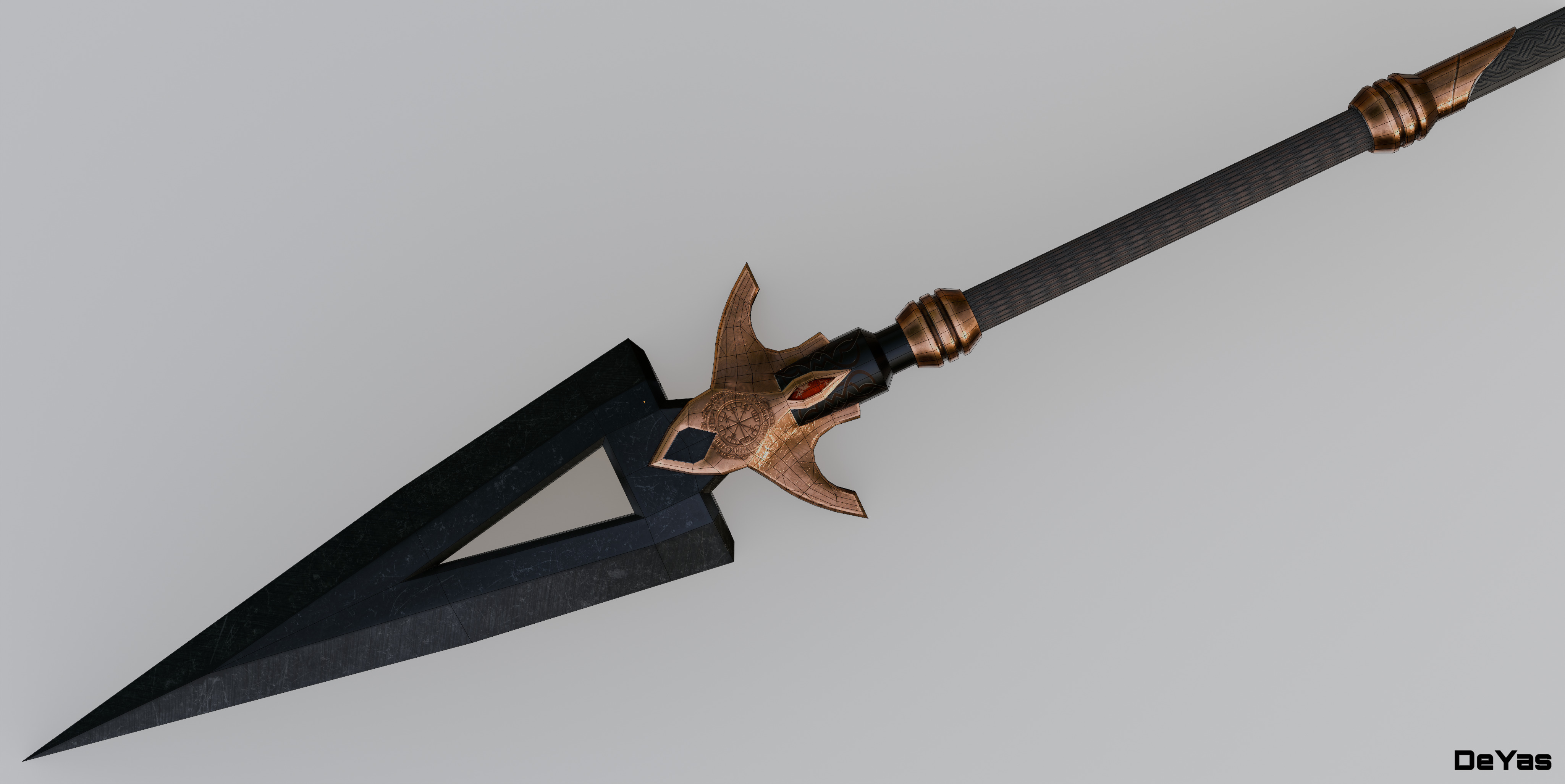 Spear Low-poly 3D model_7