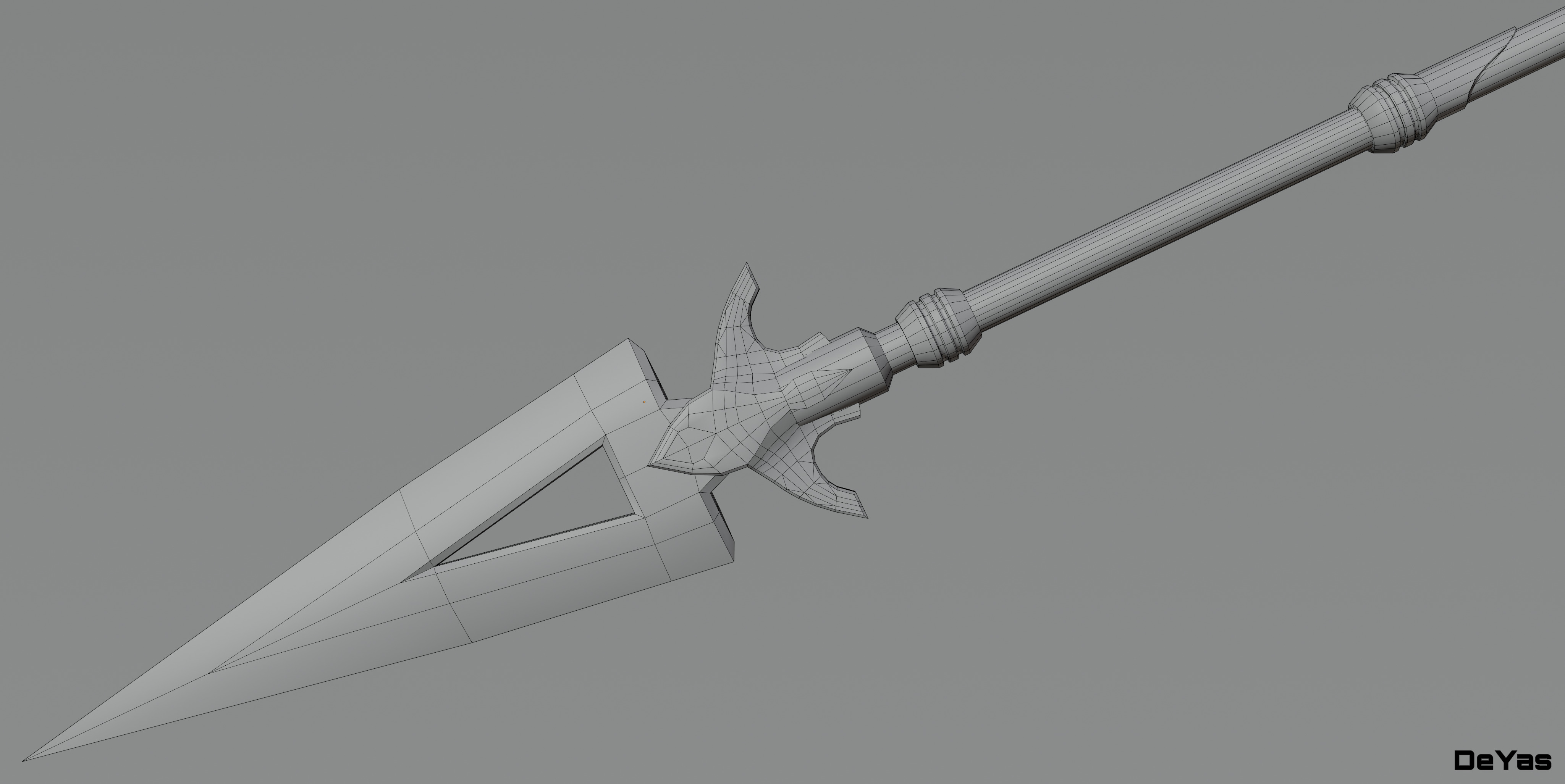 Spear Low-poly 3D model_9