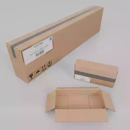 Tall and Long Cardboard Boxes - Rigged and Customizable Set 3D Model Collection