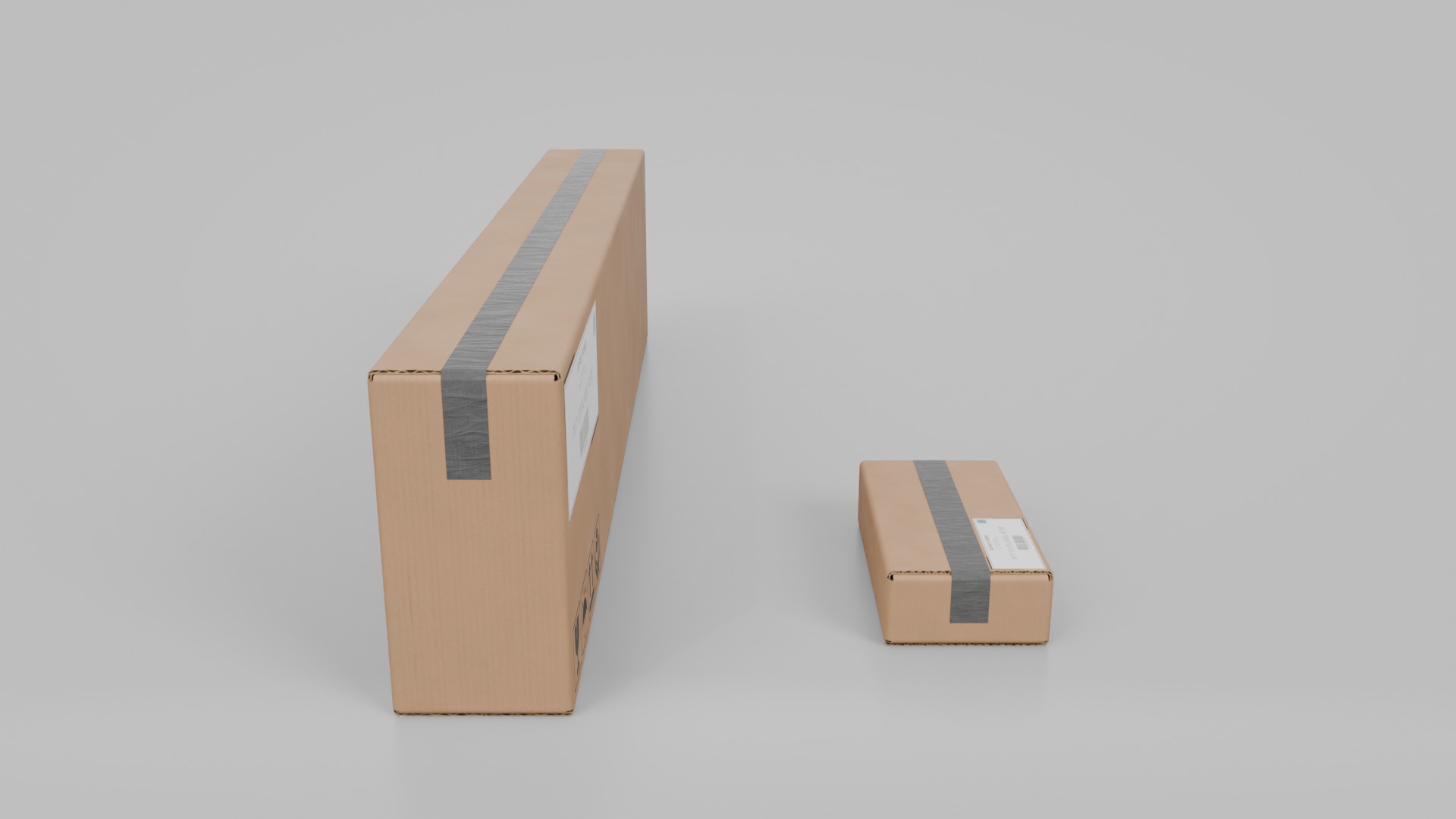 Tall and Long Cardboard Boxes - Rigged and Customizable Set 3D Model Collection_5