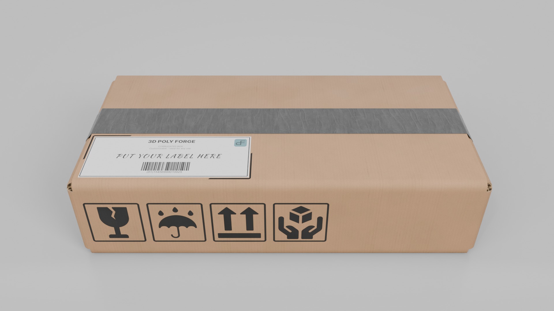 Tall and Long Cardboard Boxes - Rigged and Customizable Set 3D Model Collection_7