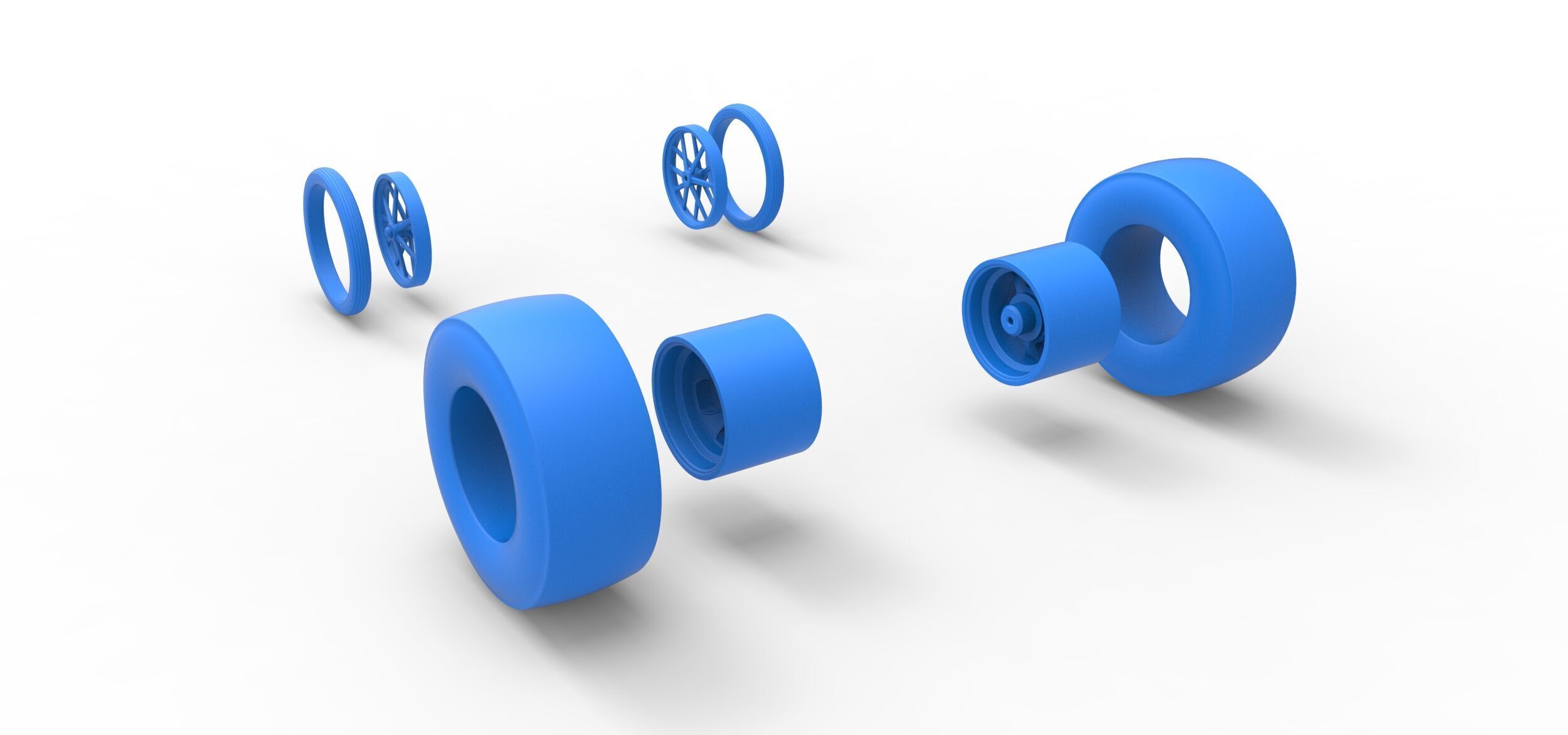 Wheel set of Vintage Front engine dragster V3 Scale 1 to 25 3D print model_10