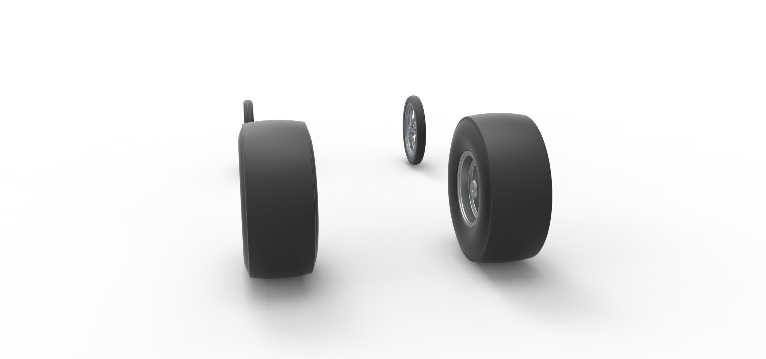 Wheel set of Vintage Front engine dragster V3 Scale 1 to 25 3D print model_7