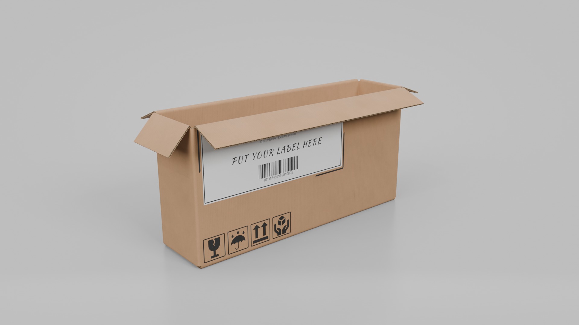 Compact Packaging Cardboard Boxes - Rigged and Customizable Set 3D Model Collection_20