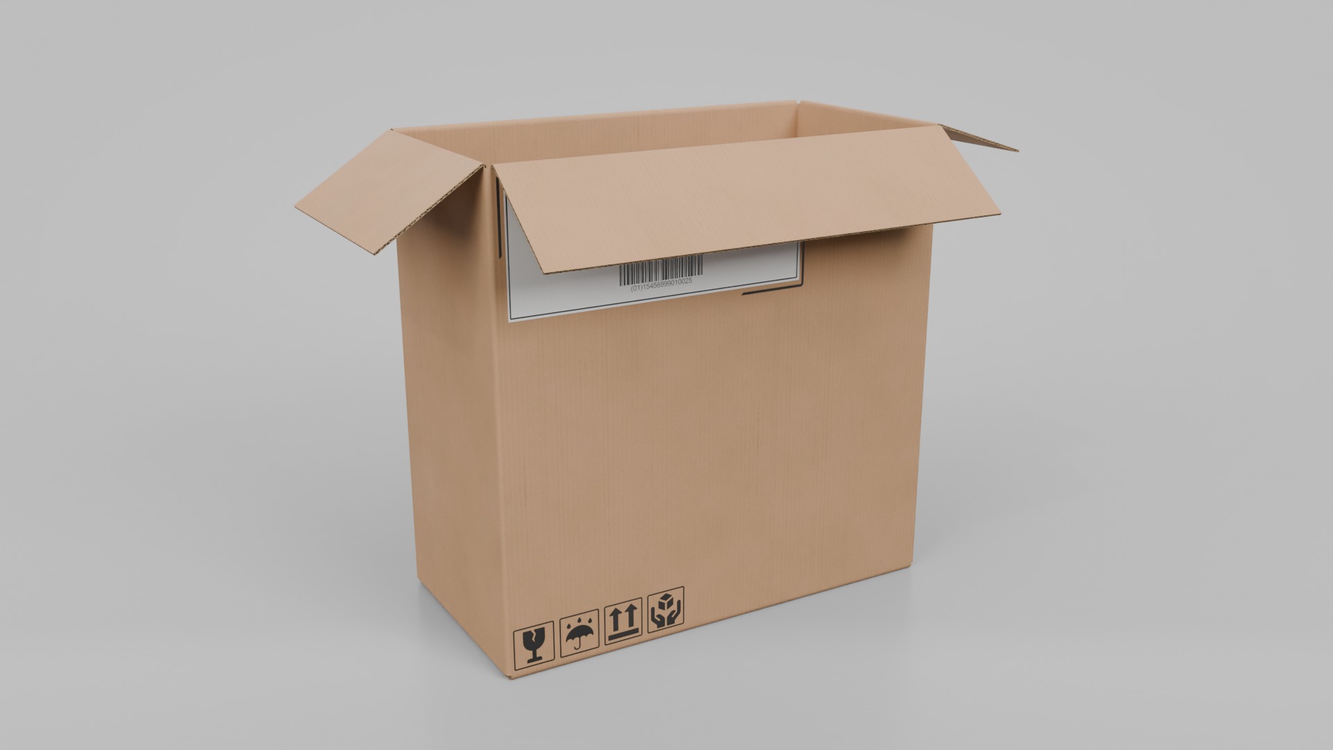 Compact Packaging Cardboard Boxes - Rigged and Customizable Set 3D Model Collection_30