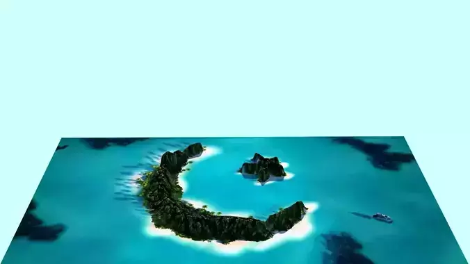 Moon and Star Island 3D model