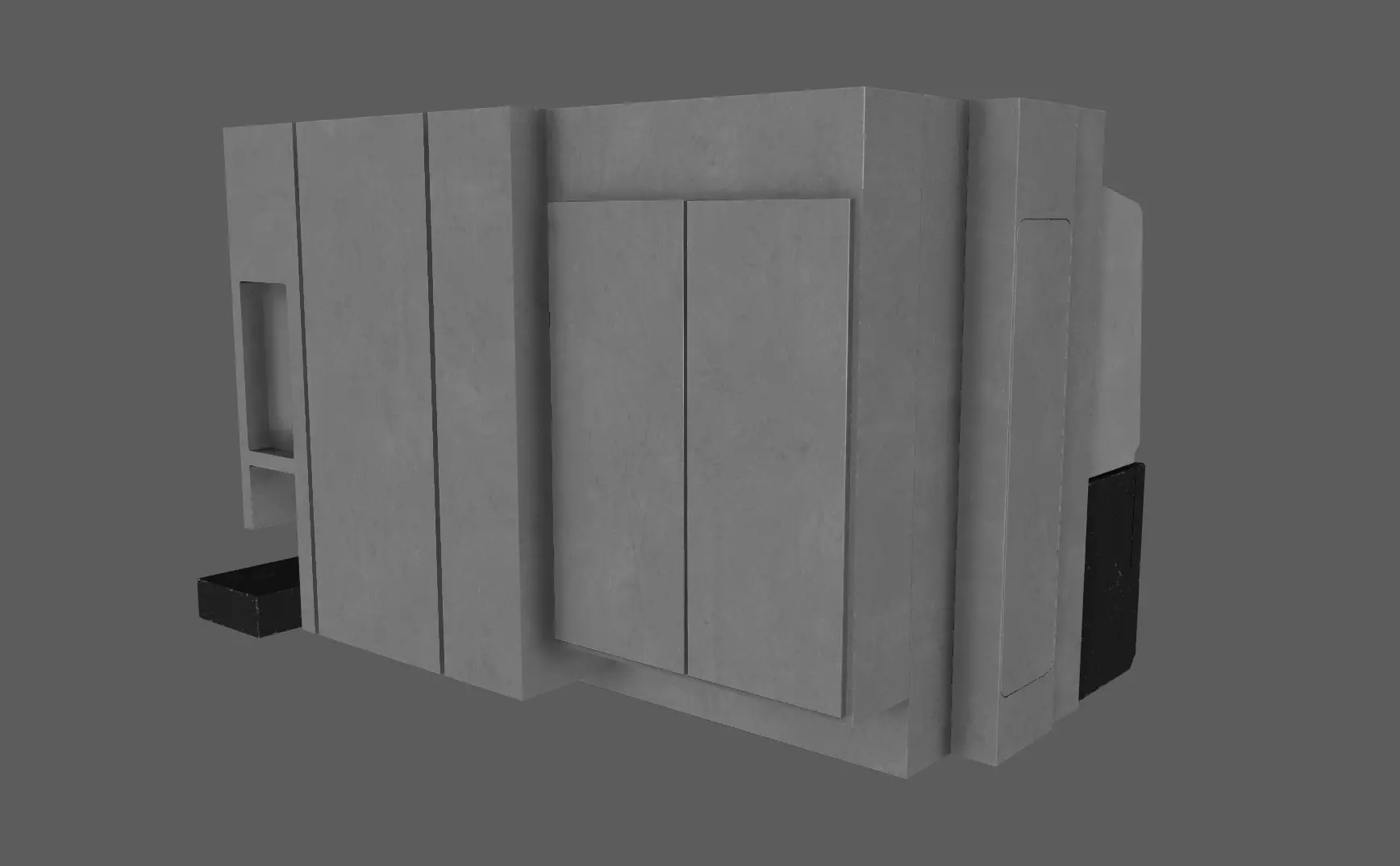 Industrial CNC Lathe Machine Low-poly 3D model_10