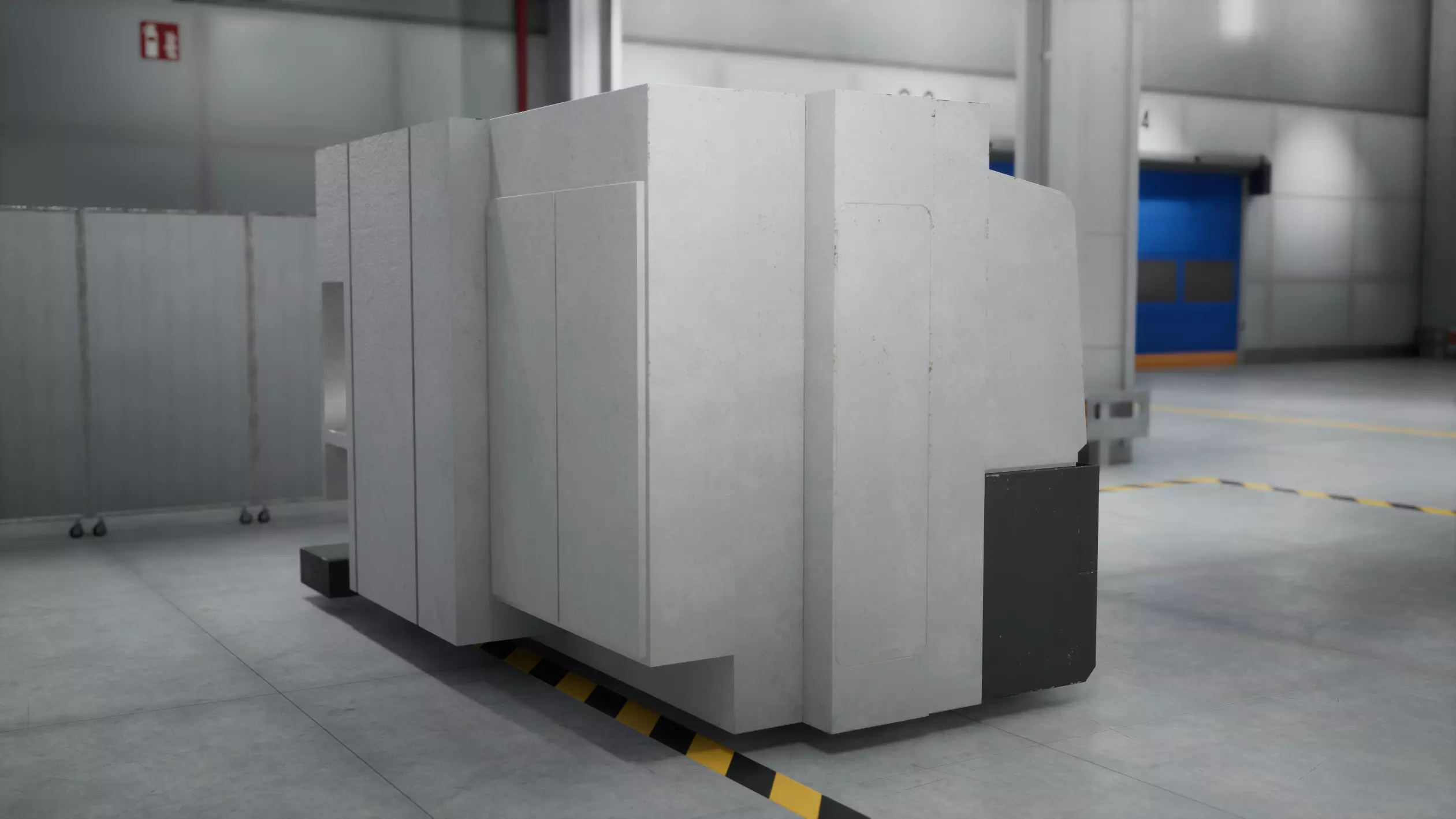 Industrial CNC Lathe Machine Low-poly 3D model_19