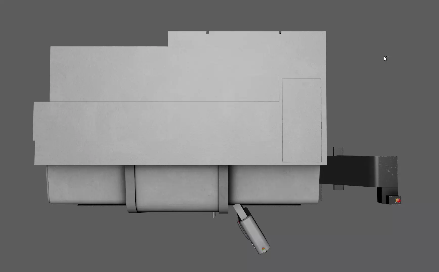 Industrial CNC Lathe Machine Low-poly 3D model_16