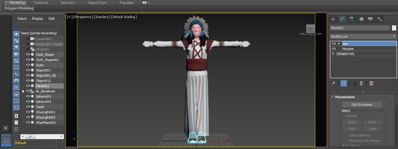 Indian  Mohican pack Rigged  Low-poly 3D model_32