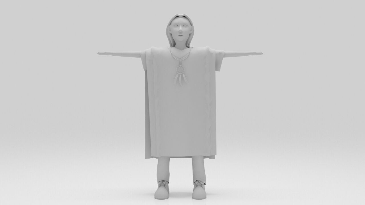 Indian  Mohican pack Rigged  Low-poly 3D model_9