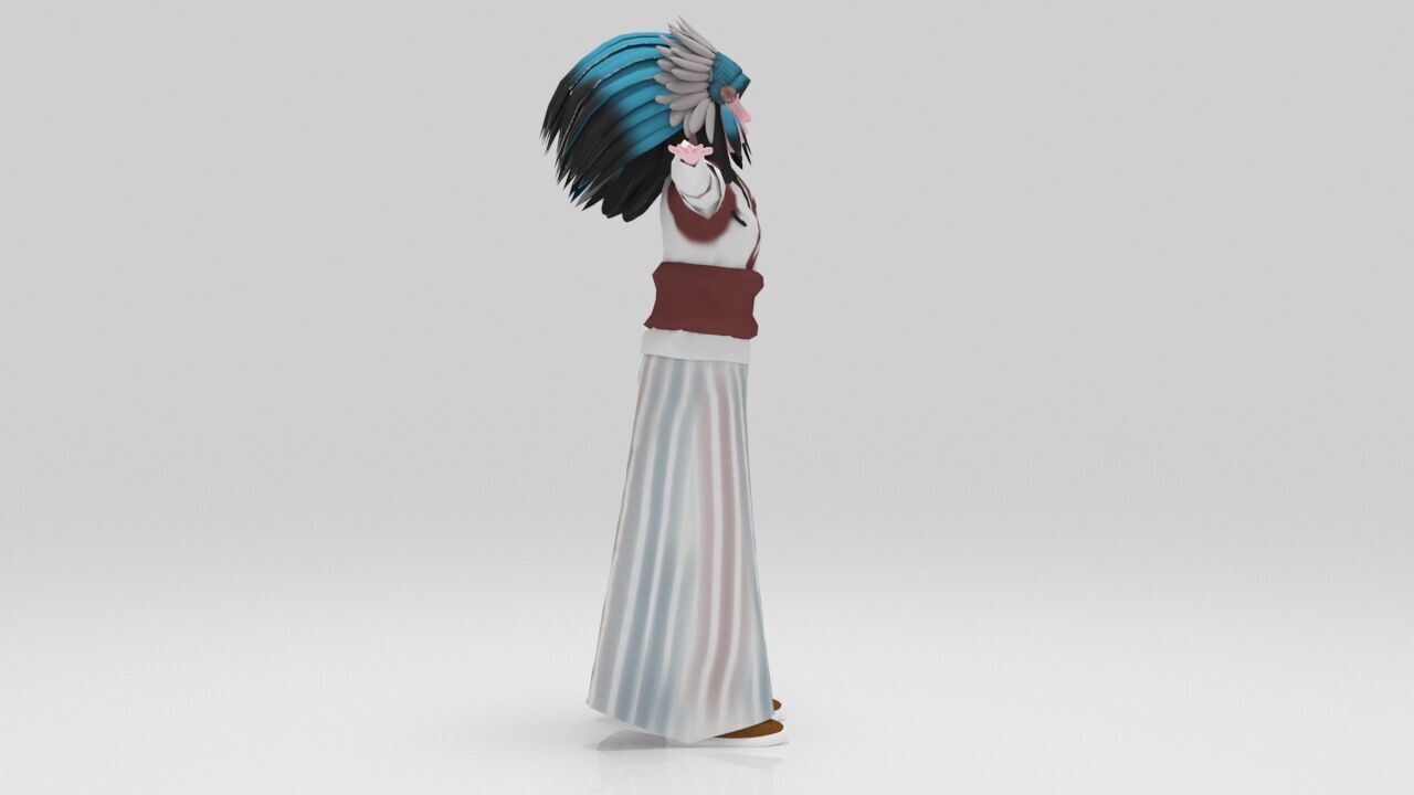 Indian  Mohican pack Rigged  Low-poly 3D model_23