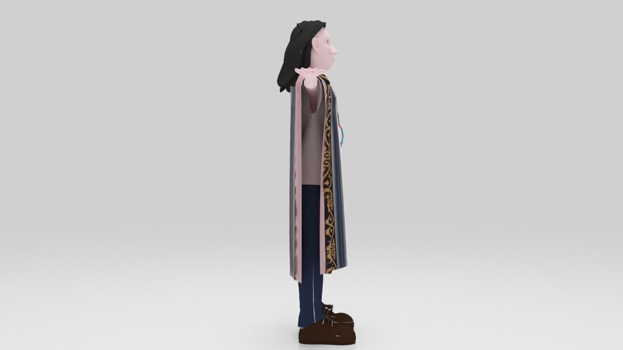 Indian  Mohican pack Rigged  Low-poly 3D model_8