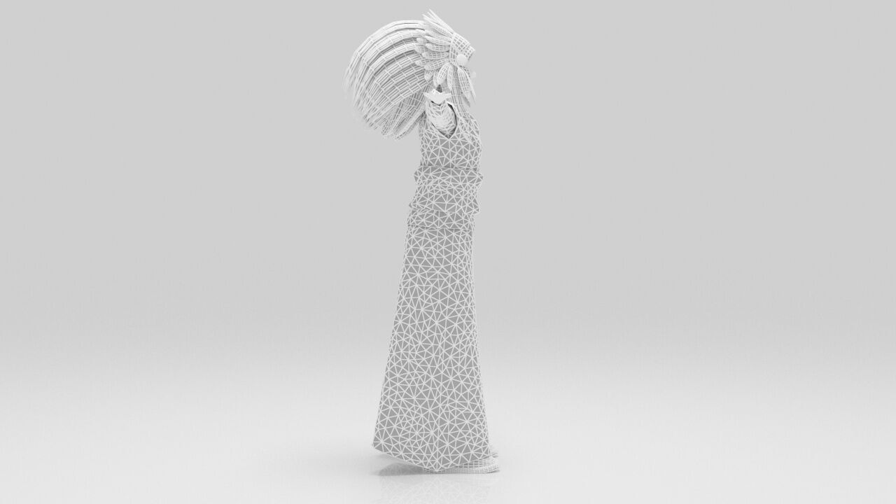 Indian  Mohican pack Rigged  Low-poly 3D model_31