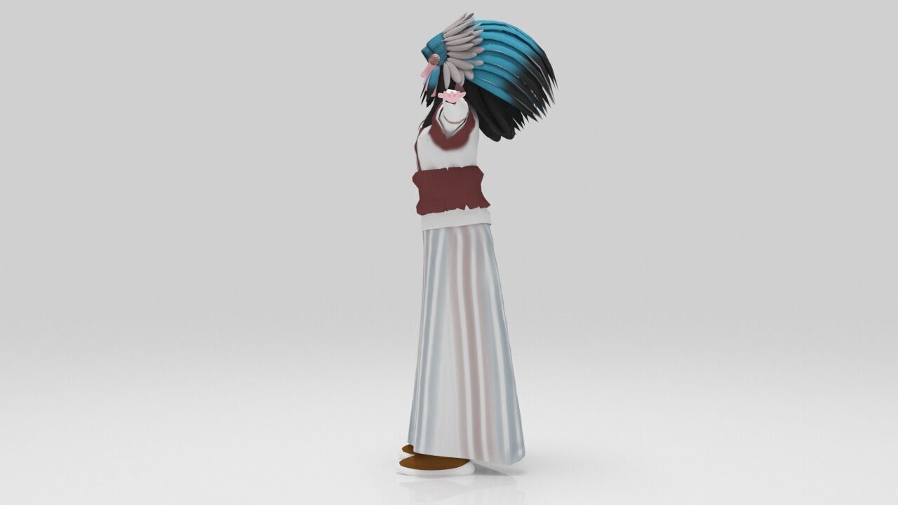 Indian  Mohican pack Rigged  Low-poly 3D model_21