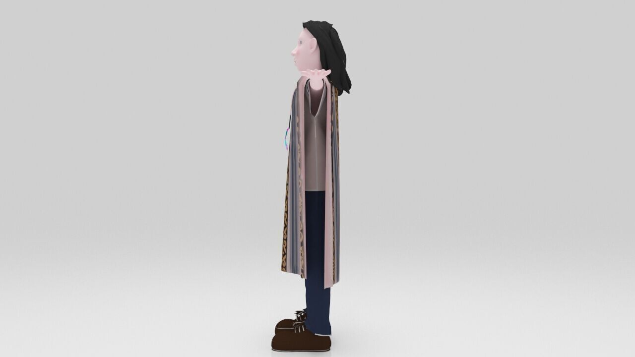 Indian  Mohican pack Rigged  Low-poly 3D model_6