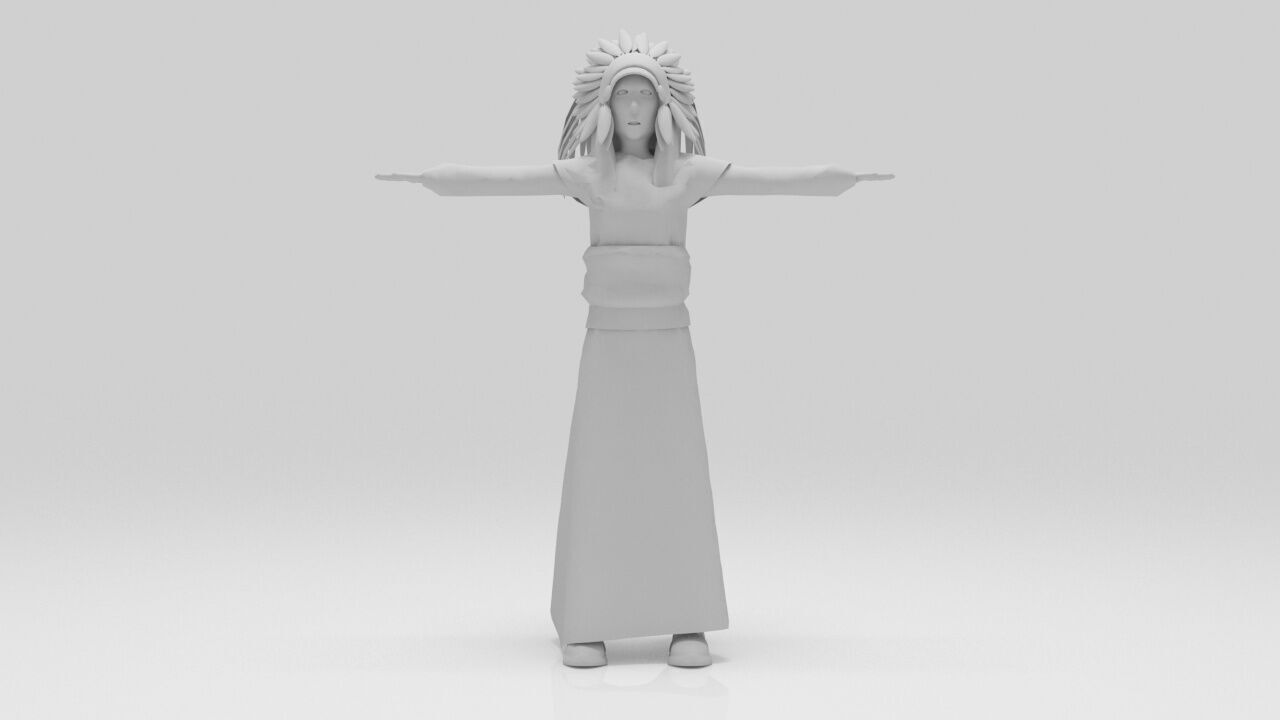 Indian  Mohican pack Rigged  Low-poly 3D model_24