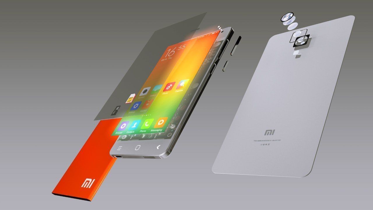 Xiaomi Mi4 with animated boom-scheme 3D model_2