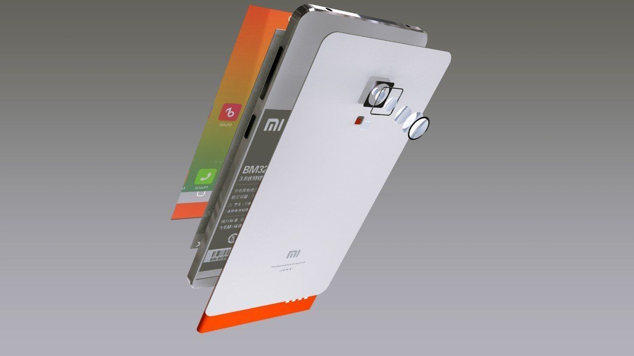 Xiaomi Mi4 with animated boom-scheme 3D model_3