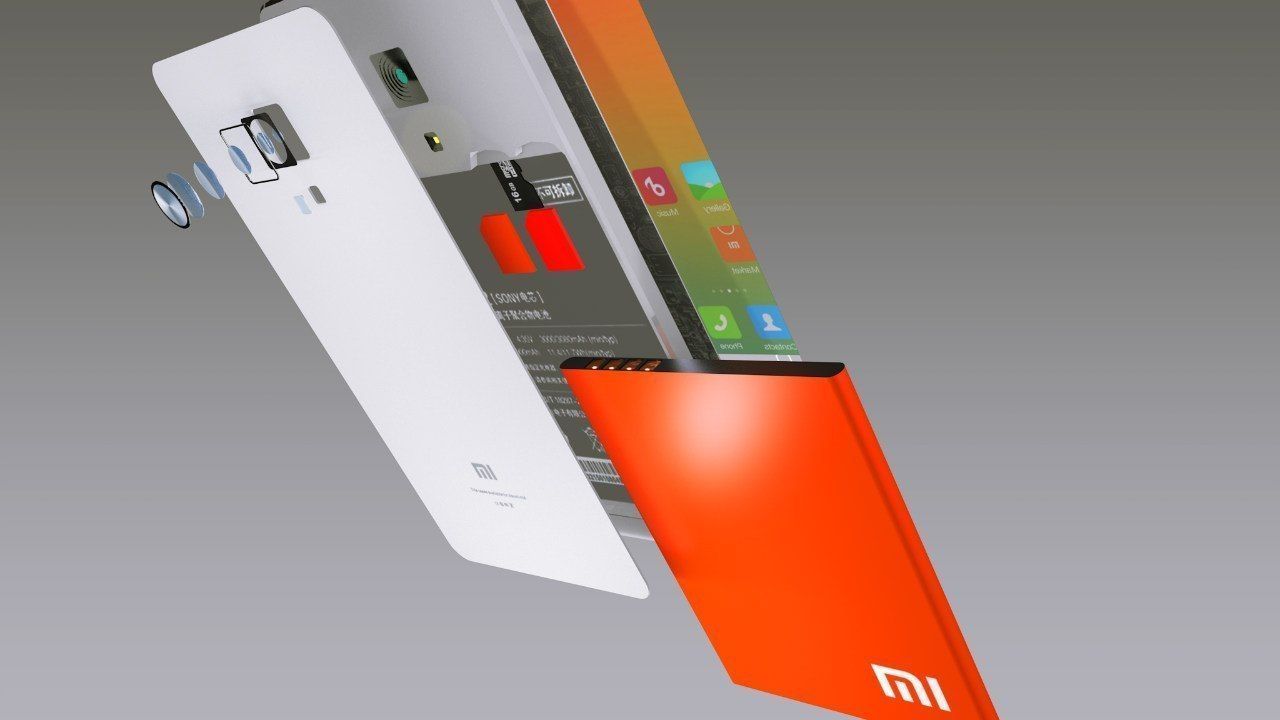Xiaomi Mi4 with animated boom-scheme 3D model_4