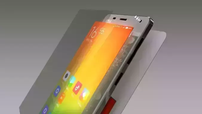 Xiaomi Mi4 with animated boom-scheme 3D model