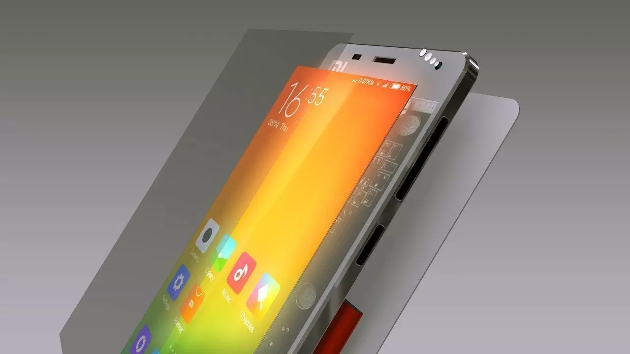 Xiaomi Mi4 with animated boom-scheme 3D model_0