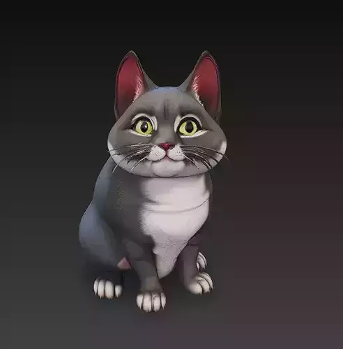 Cat  Realistic 3D Model Basic - Low Poly Realistic